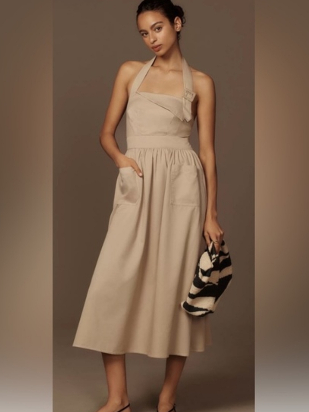 Cottage Core Cotton Halter Dress With Pockets From Anthropologie